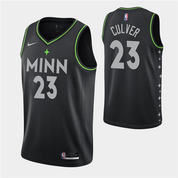 Men's Minnesota Timberwolves #23 Jarrett Culver Black NBA City Swingman 2020-21 Stitched Jersey